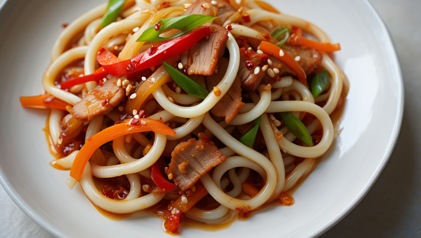 Spicy Udon Noodle Stir-Fry