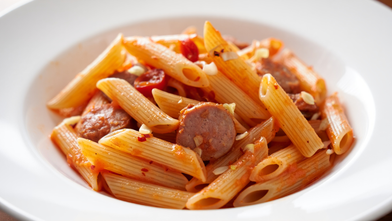 Spicy Vodka Penne with Sausage