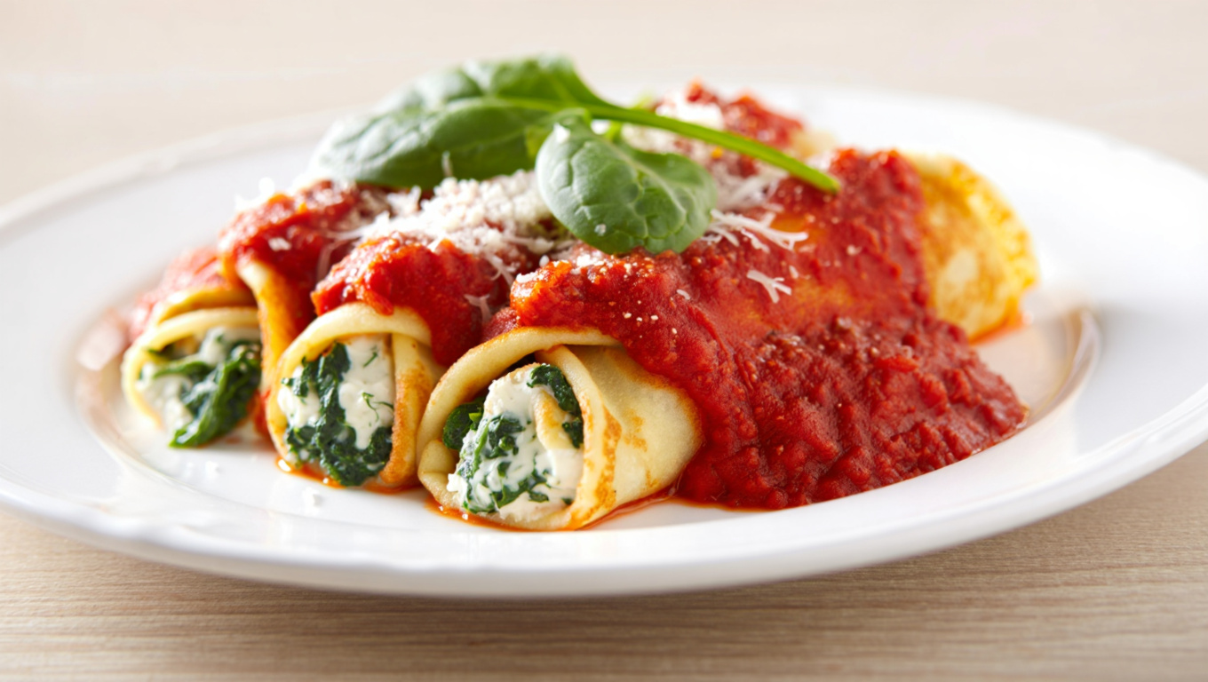 Spinach and Cheese Manicotti