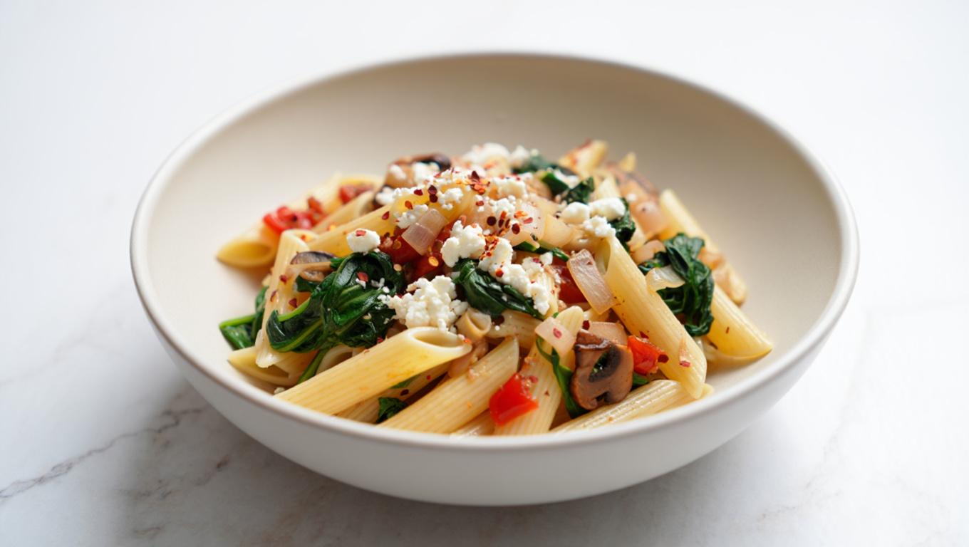 Spinach and Feta Penne Pasta