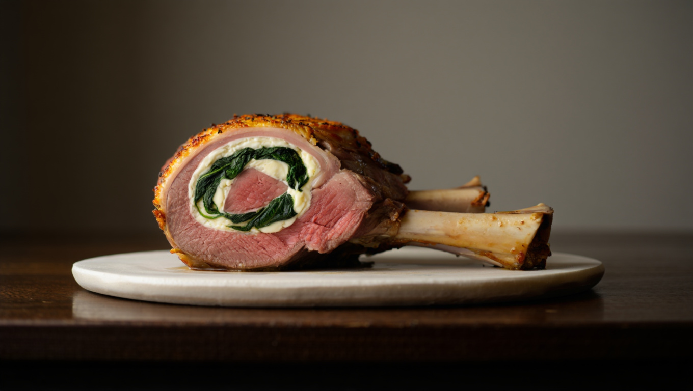 Spinach and Goat Cheese Stuffed Lamb