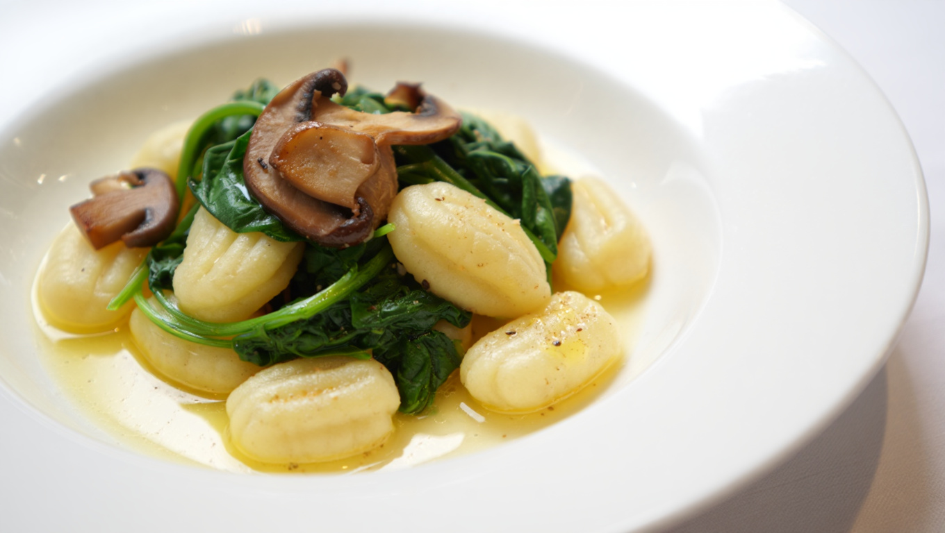 Spinach and Mushroom Gnocchi