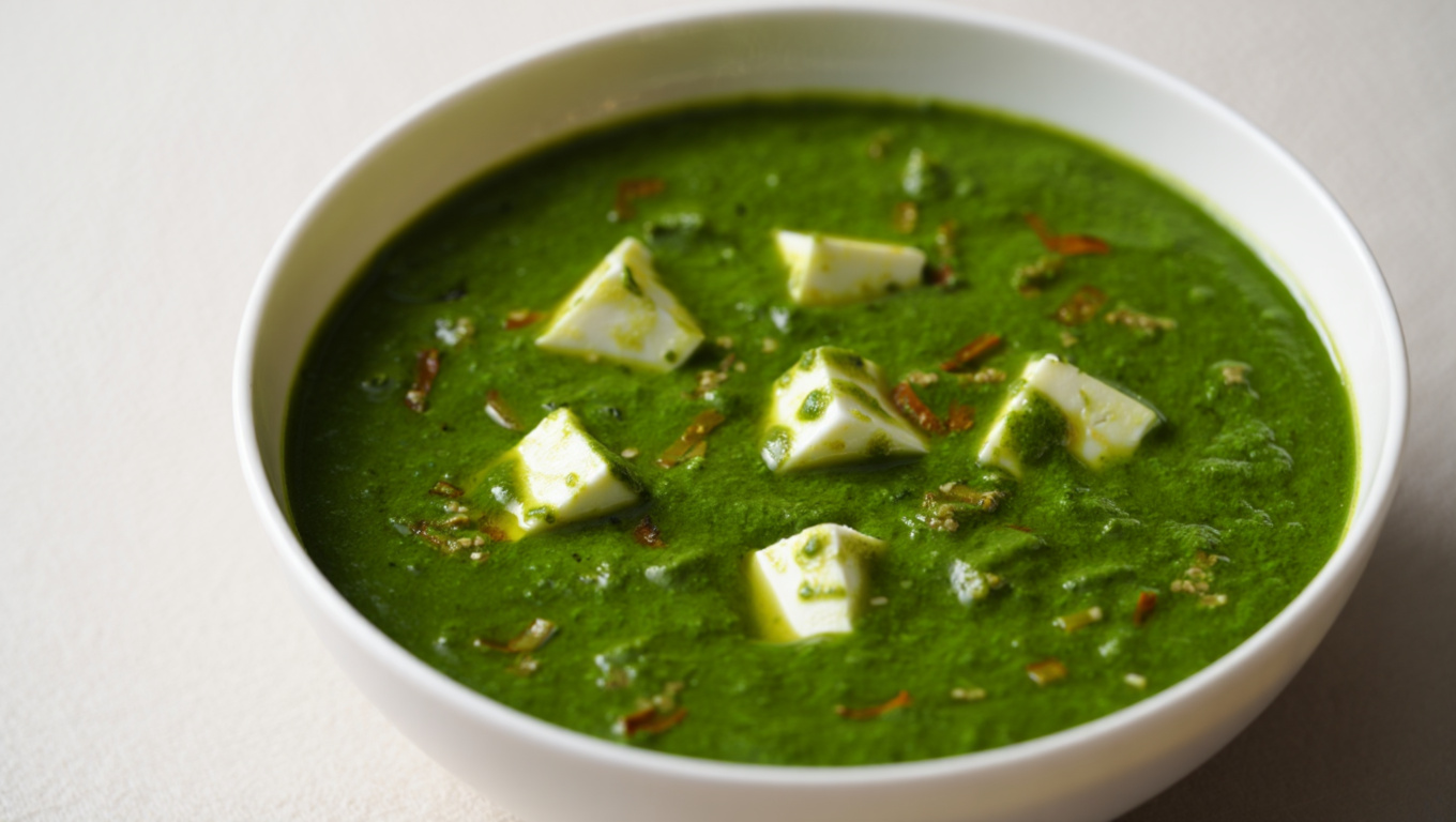 Spinach and Paneer in Curry Sauce