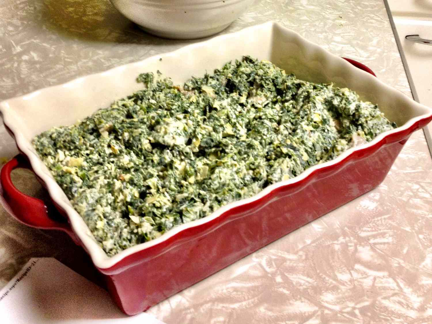 Spinach Artichoke Casserole with Mushrooms and Roasted Garlic
