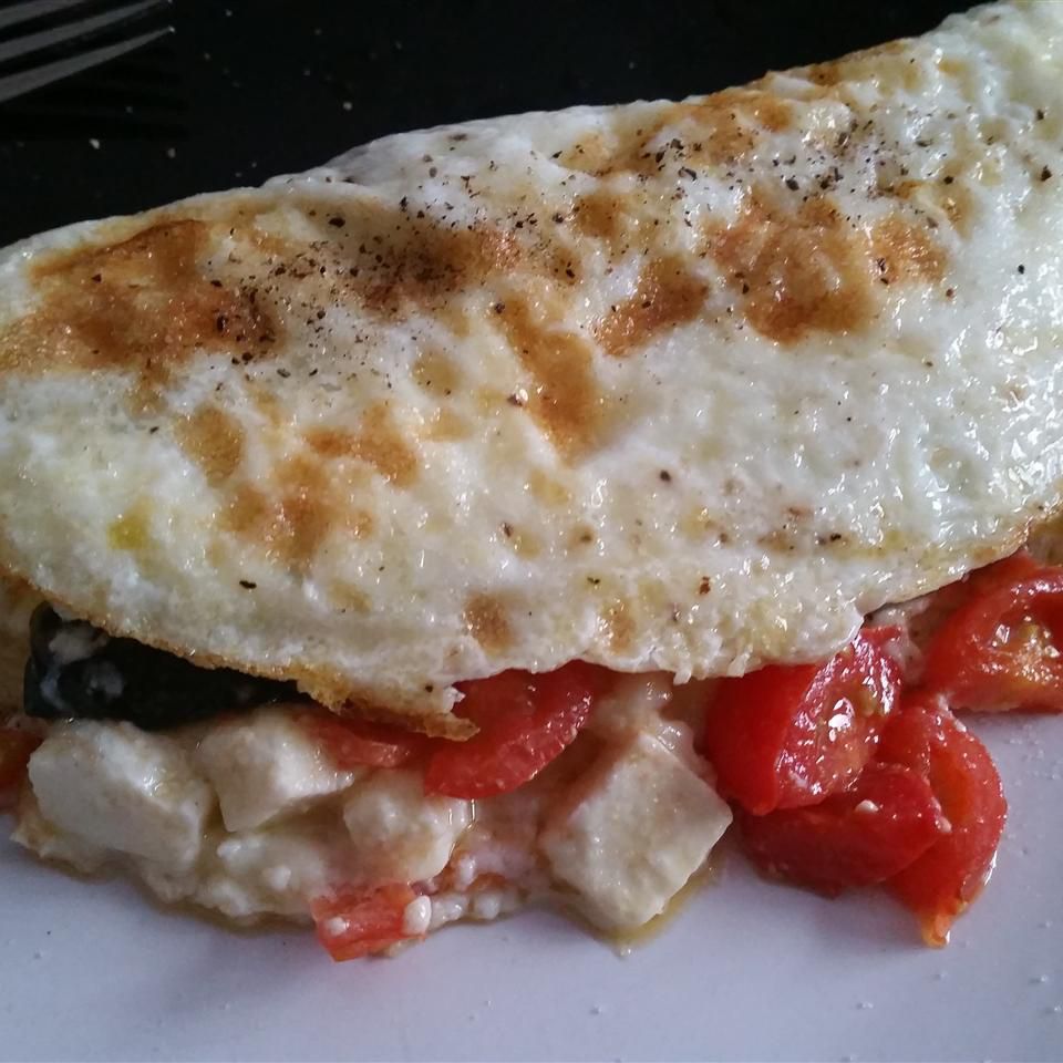 Spinach Tomato Feta Egg White Omelette