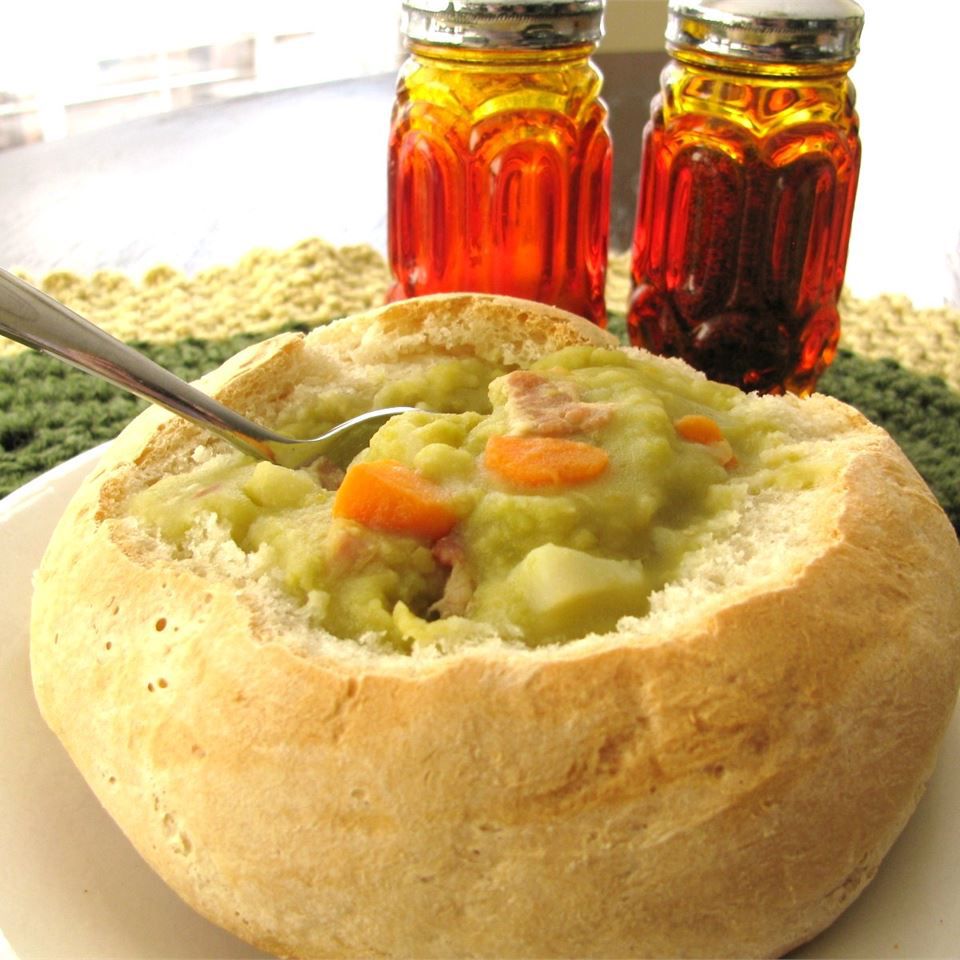 Split Pea Soup with Bacon and Hash Browns