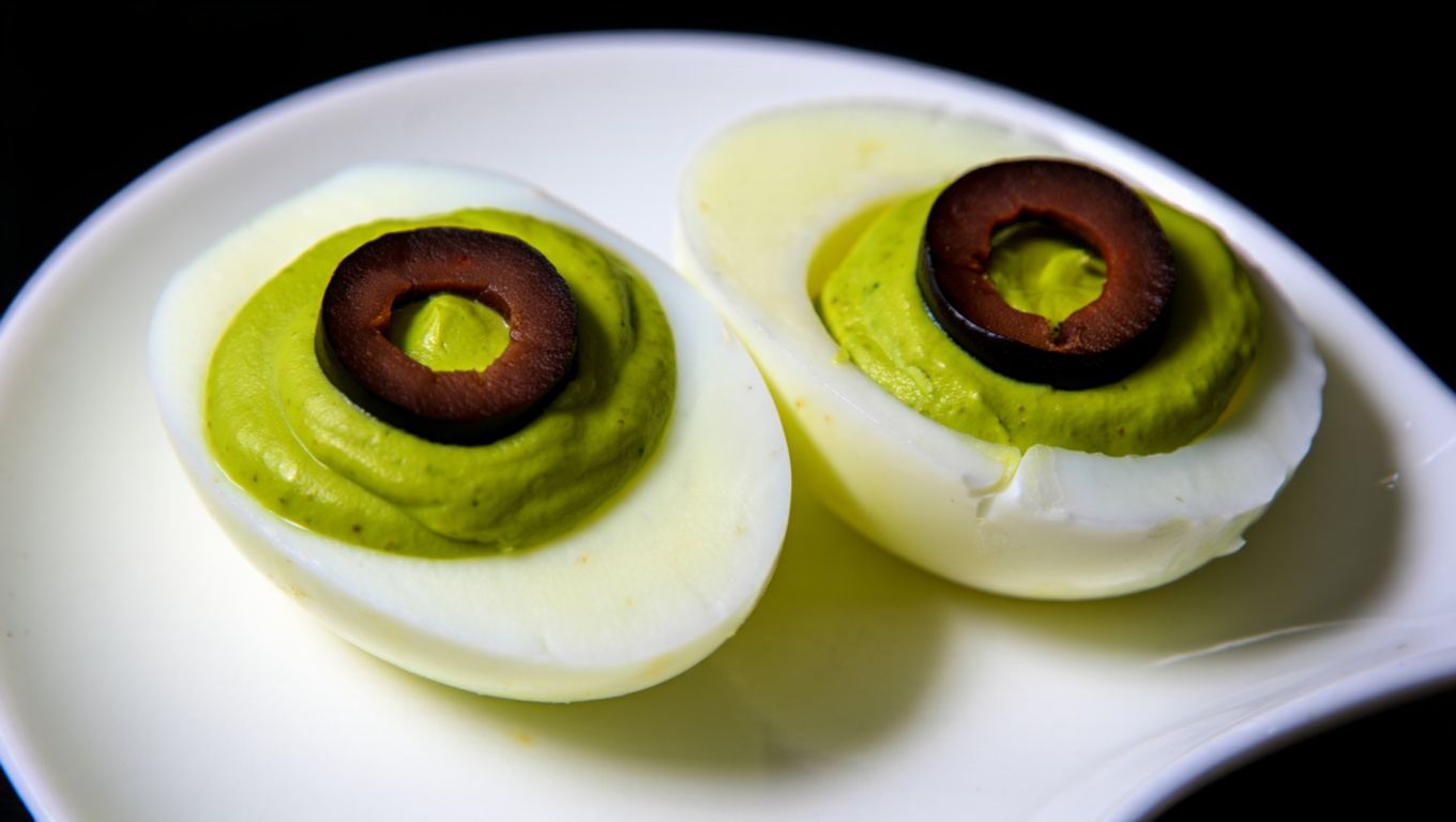 Spooky Deviled Eggs