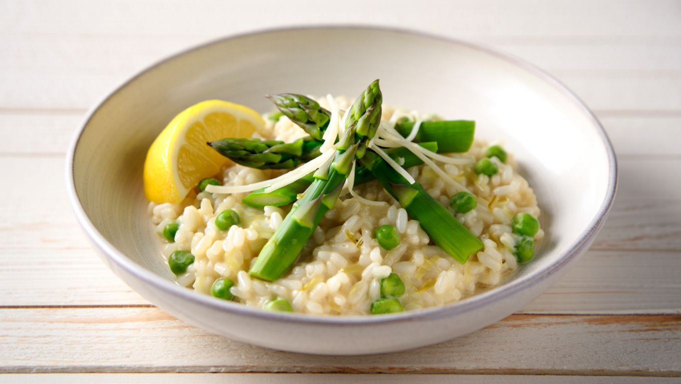 Spring Lemon Asparagus Risotto with Parmesan