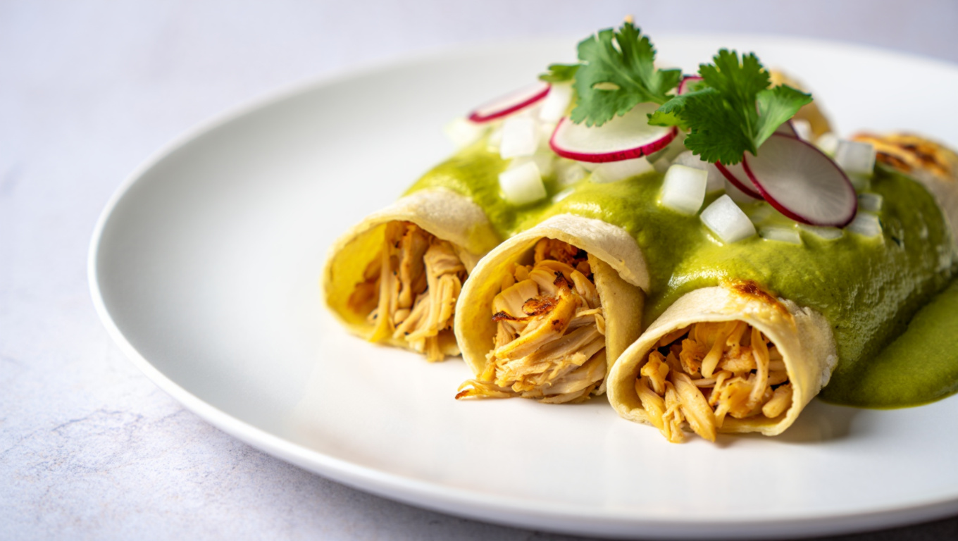 Stacked Chicken Green Enchiladas