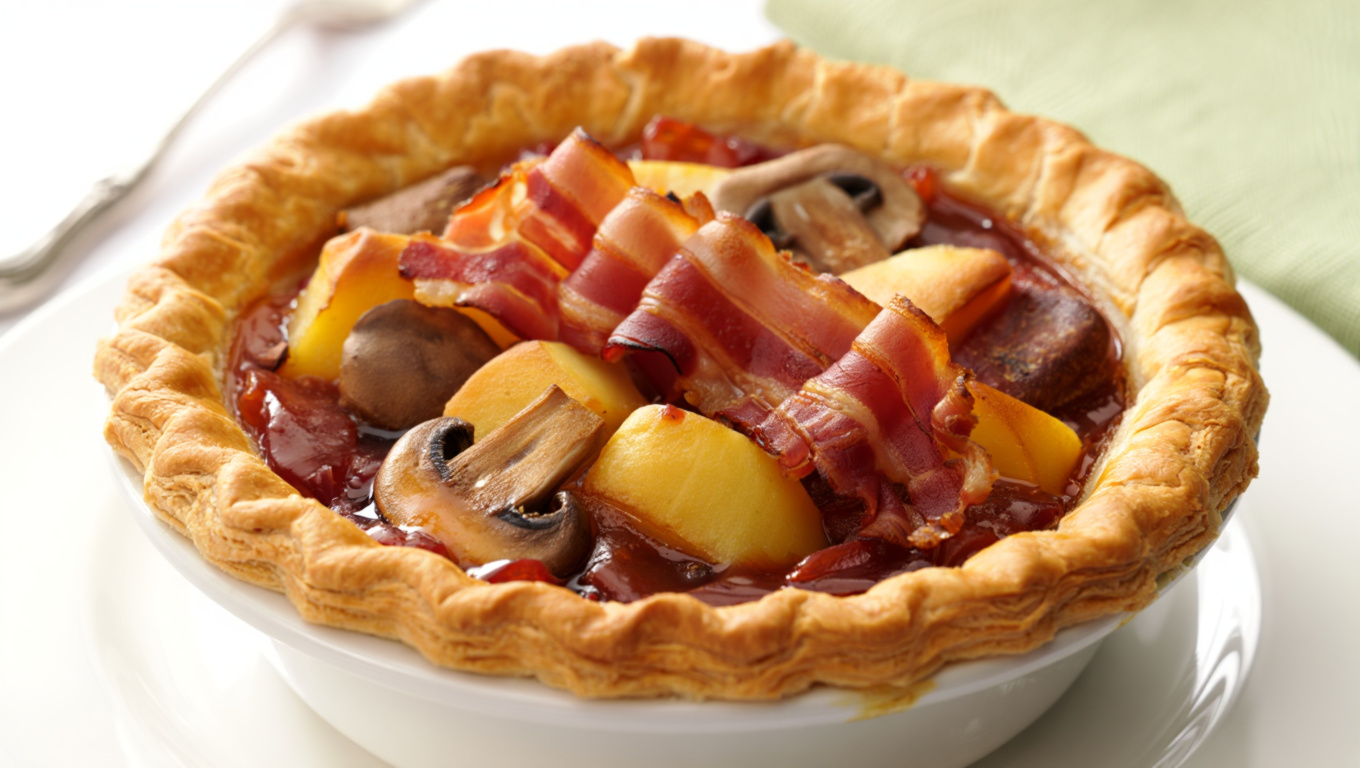 Steak and Kidney Pie with Bacon
