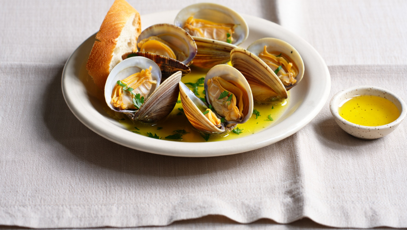 Steamed Clams Portuguese Style