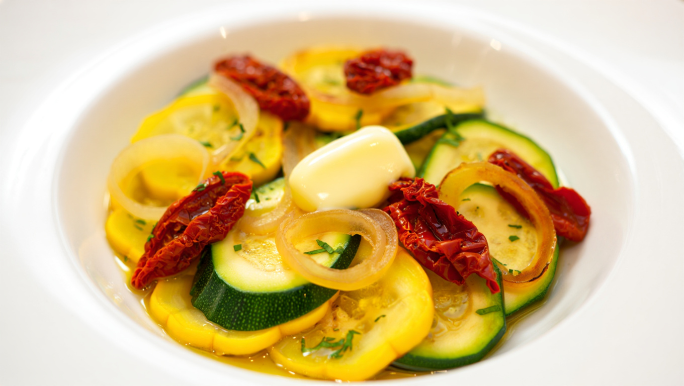 Steamed Summer Squash with Sun-Dried Tomatoes