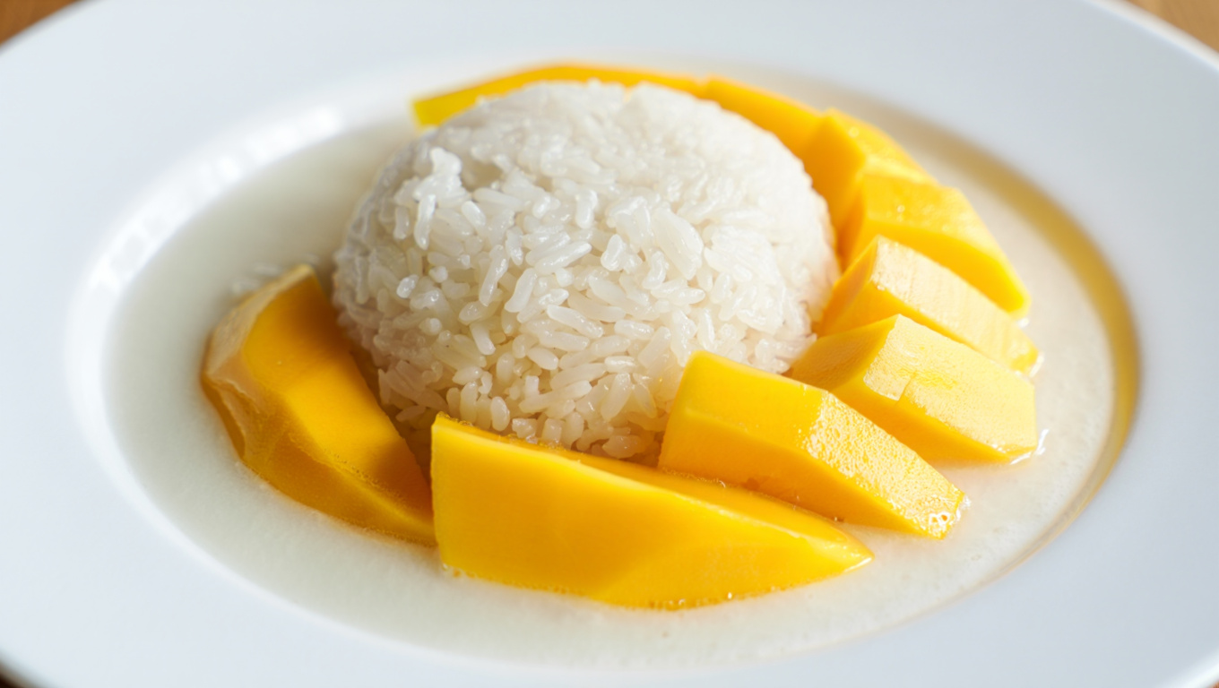 Sticky Rice with Mango and Coconut Sauce