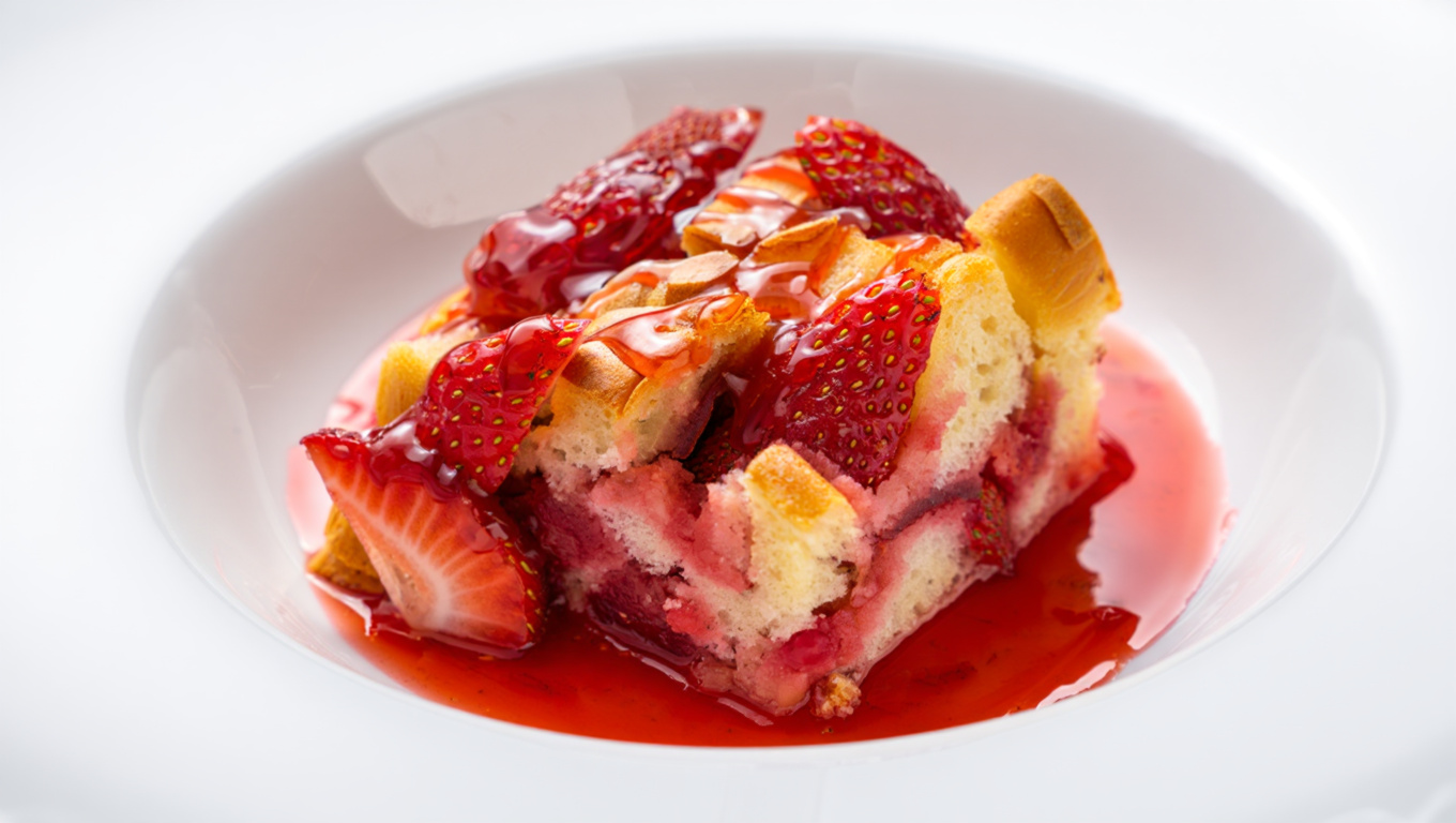 Strawberry Cream Bread Pudding