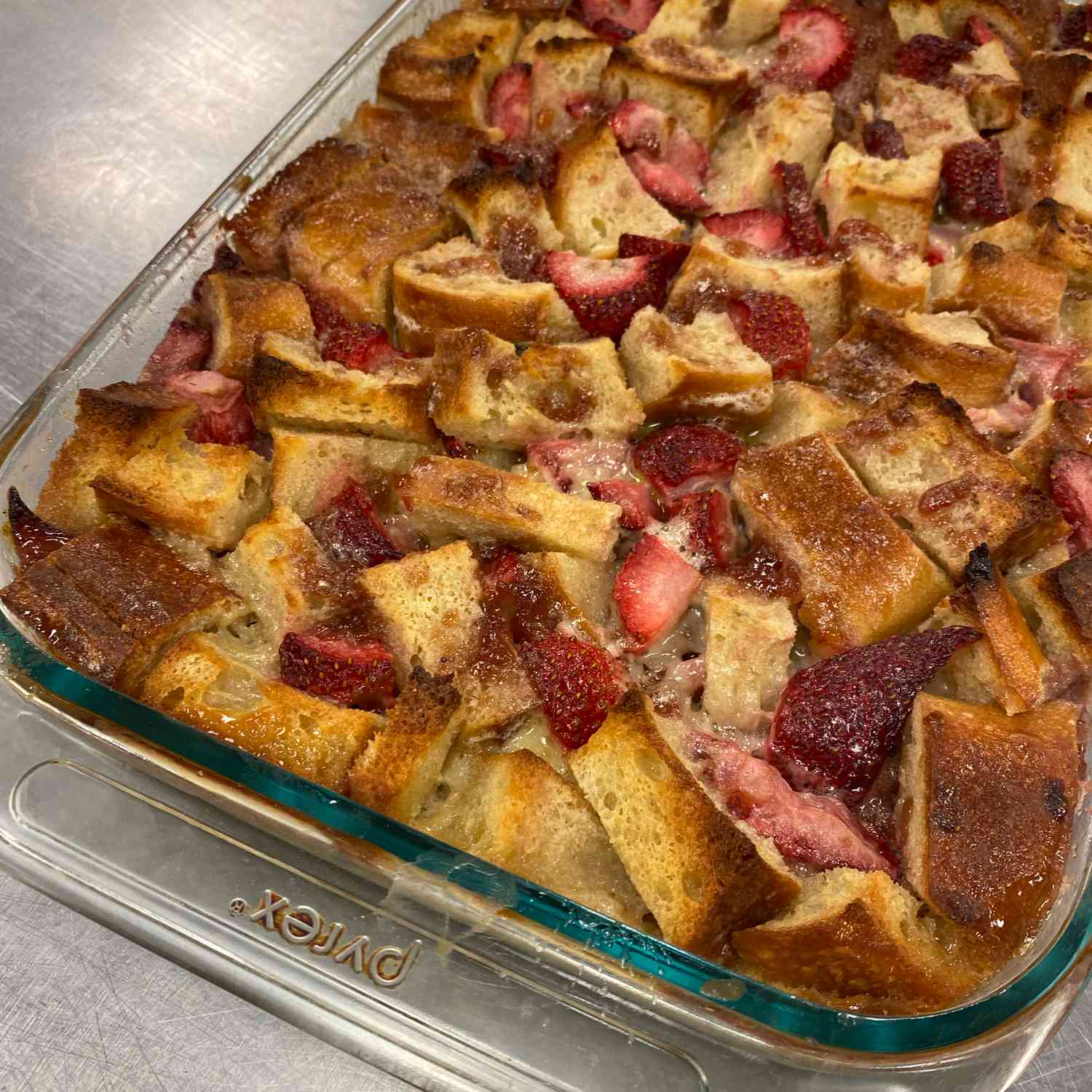 Strawberry Cream Bread Pudding