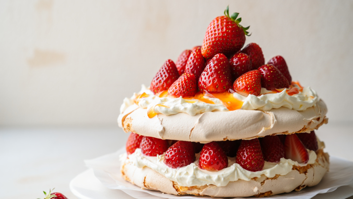 Strawberry Meringue Cake