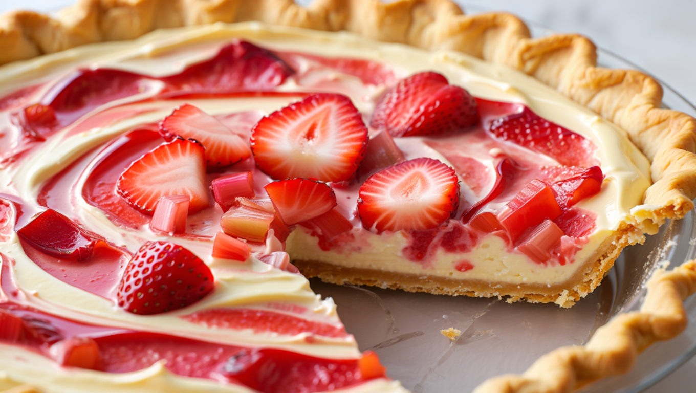 Strawberry Rhubarb Cream Pie