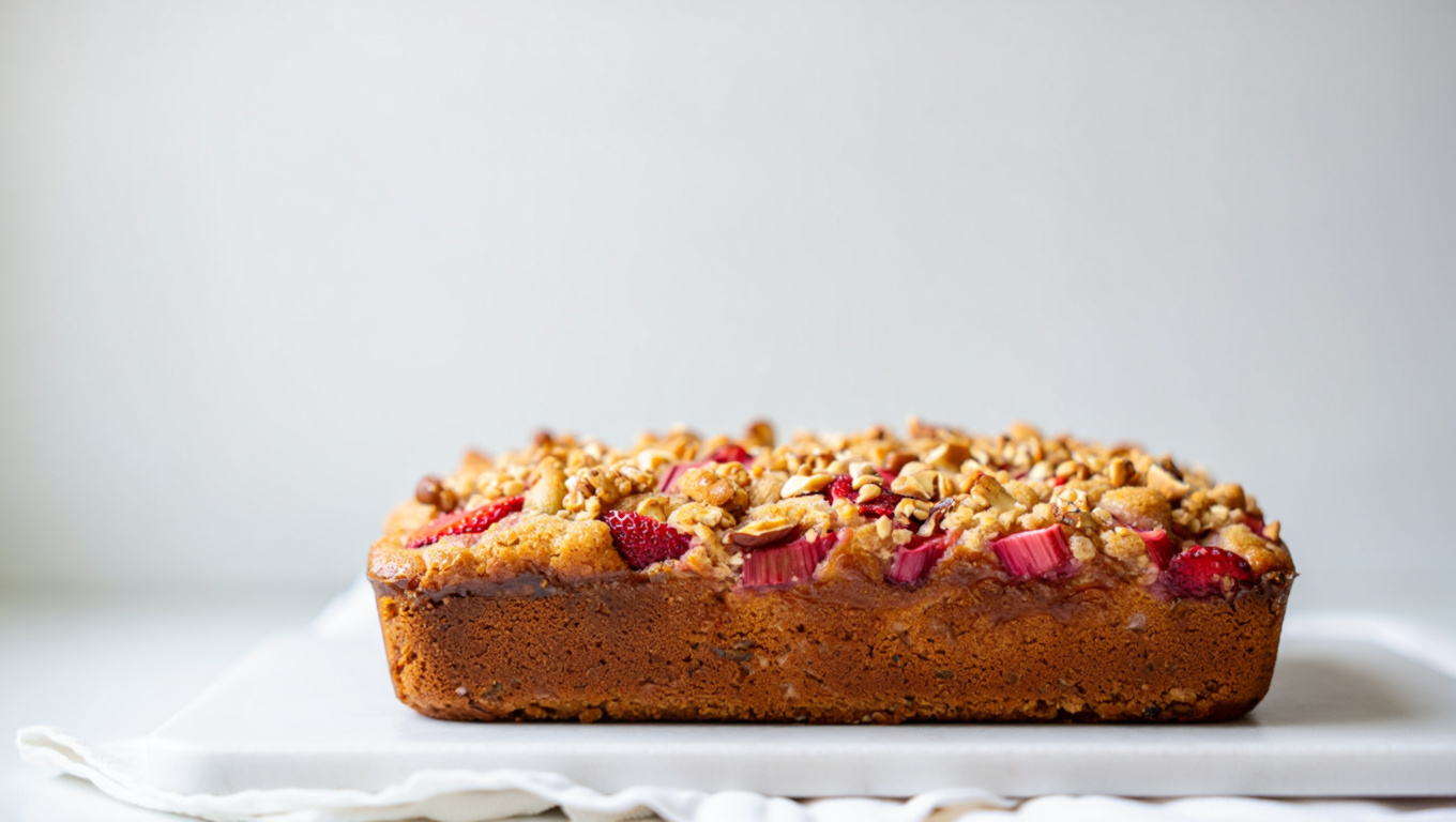 Strawberry Rhubarb Crumb Cake