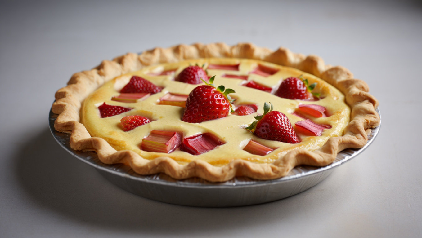 Strawberry Rhubarb Custard Pie