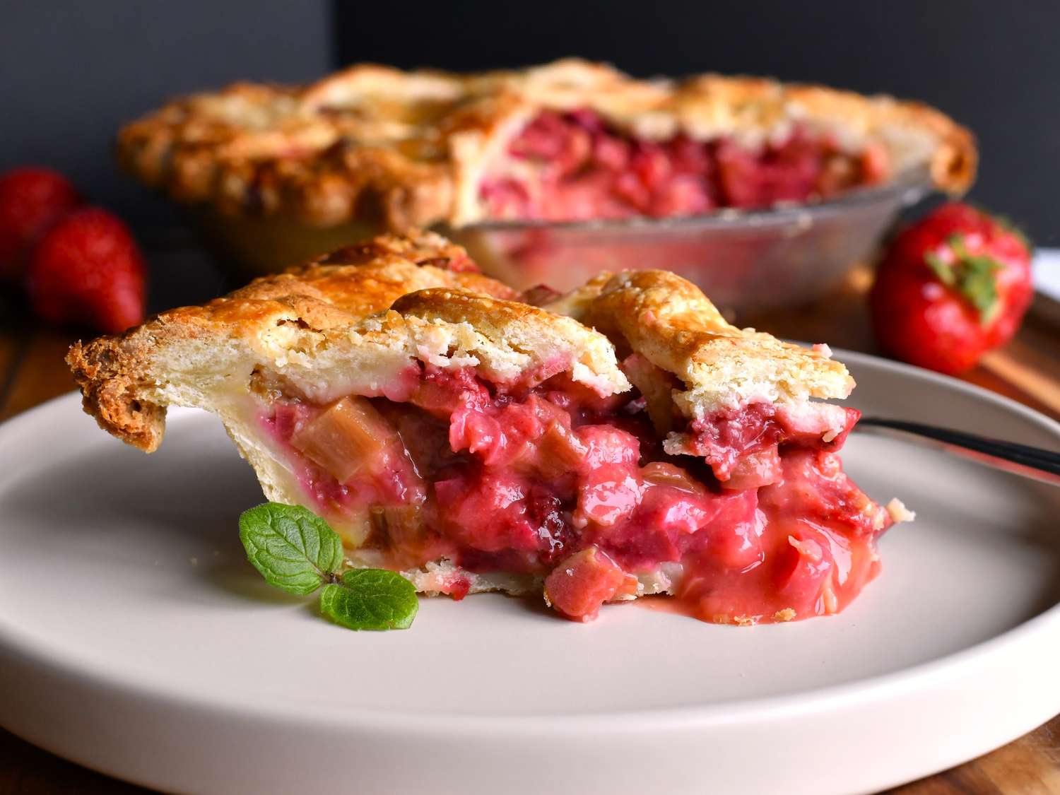 Strawberry Rhubarb Custard Pie