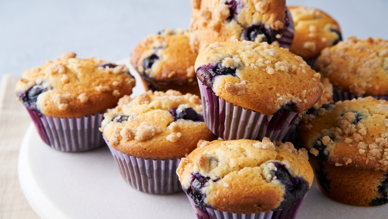 Streusel Topped Blueberry Muffins