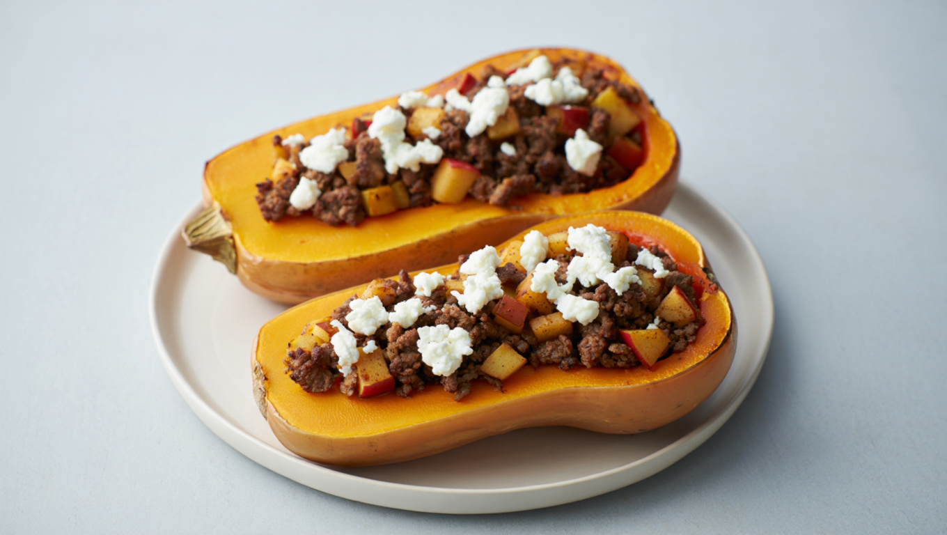 Stuffed Butternut Squash with Ground Beef