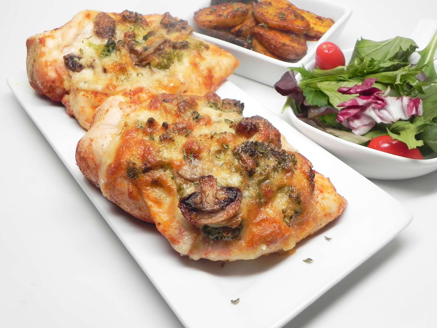 Stuffed Chicken with Mushroom and Broccoli