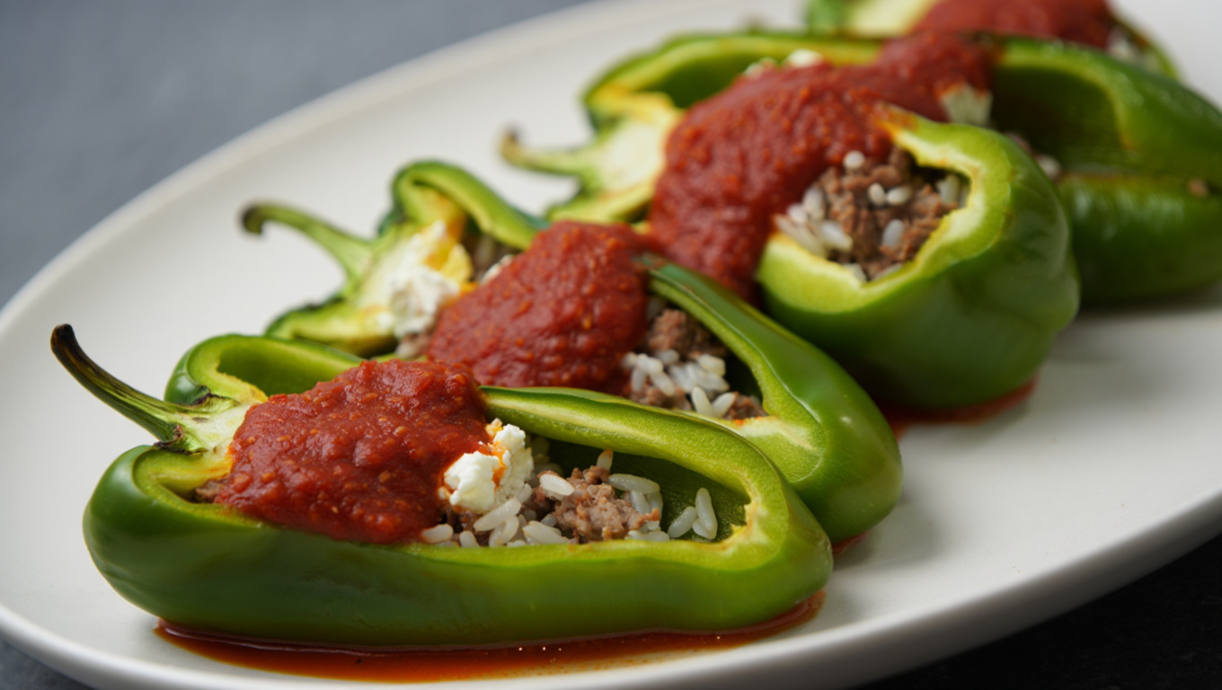 Stuffed Lamb and Feta Peppers