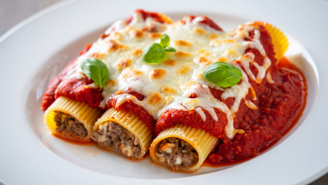 Stuffed Manicotti with Meat