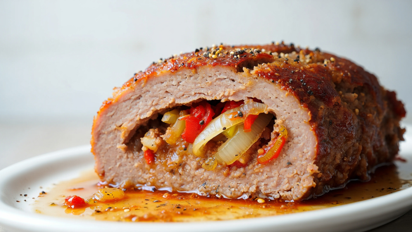 Stuffed Onion and Pepper Meatloaf
