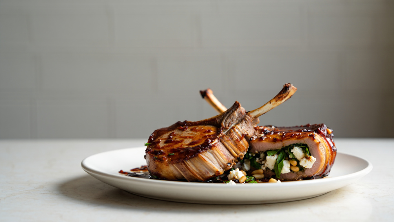 Stuffed Pork Chops with Pesto