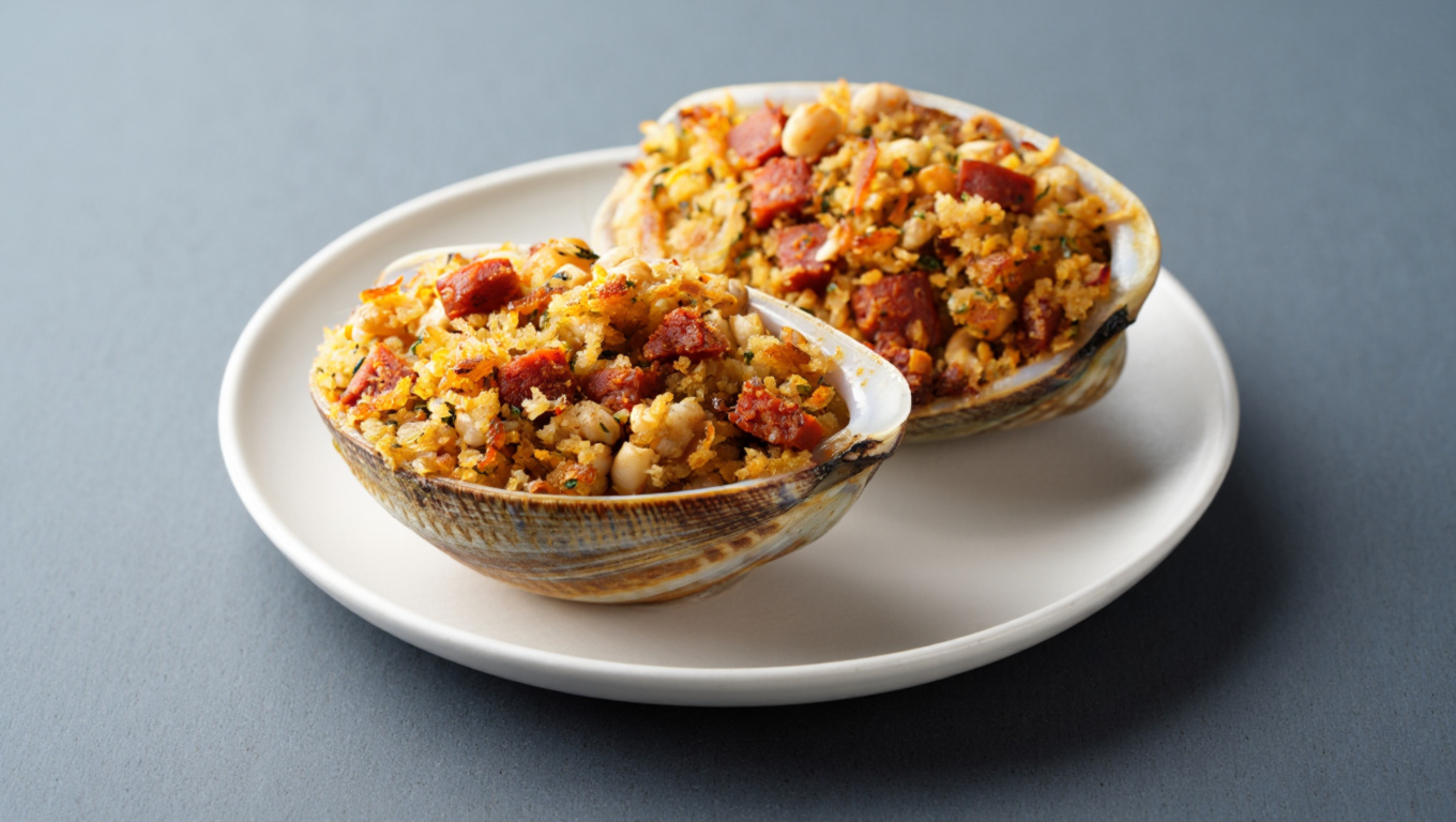 Stuffed Quahogs with Clams and Sausage