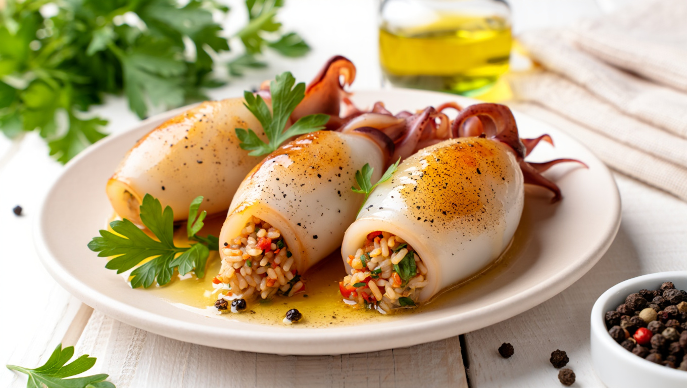 Stuffed Squid Santiago Style