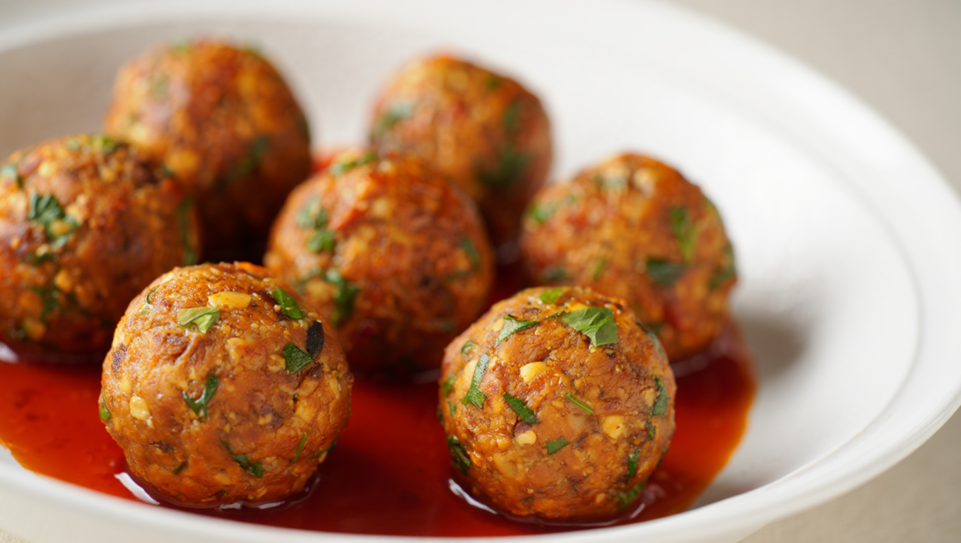 Sweet and Sour Vegetarian Meatballs