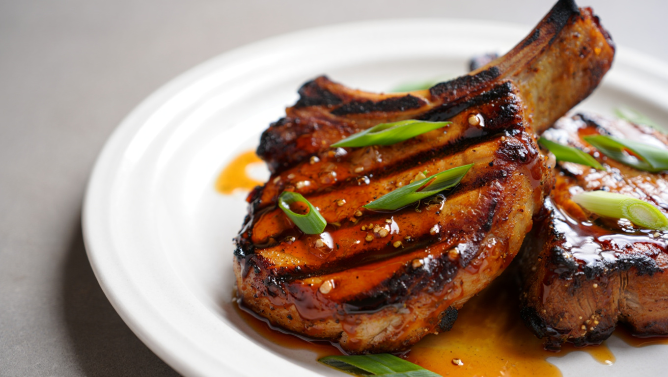 Sweet and Spicy Garlic Pork Chops