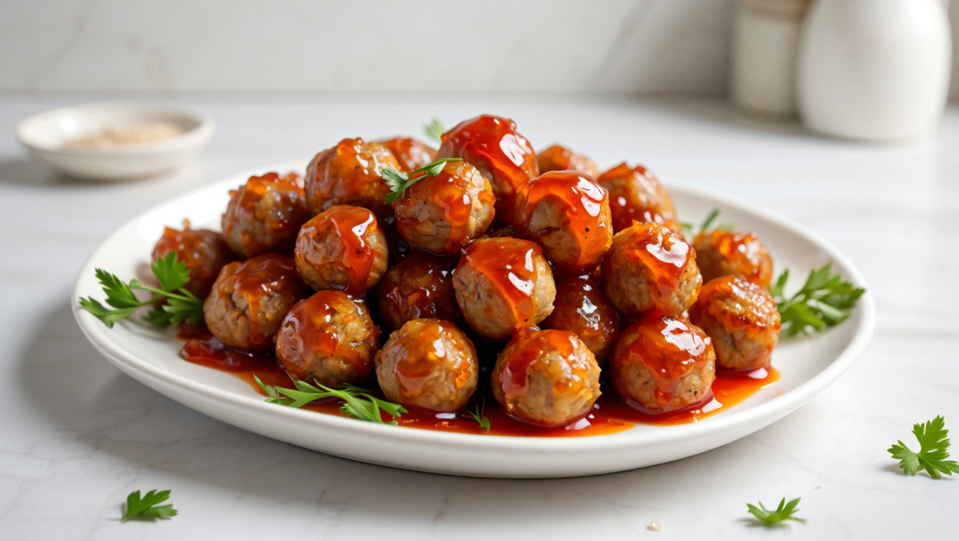 Sweet and Spicy Grape Jelly Meatballs
