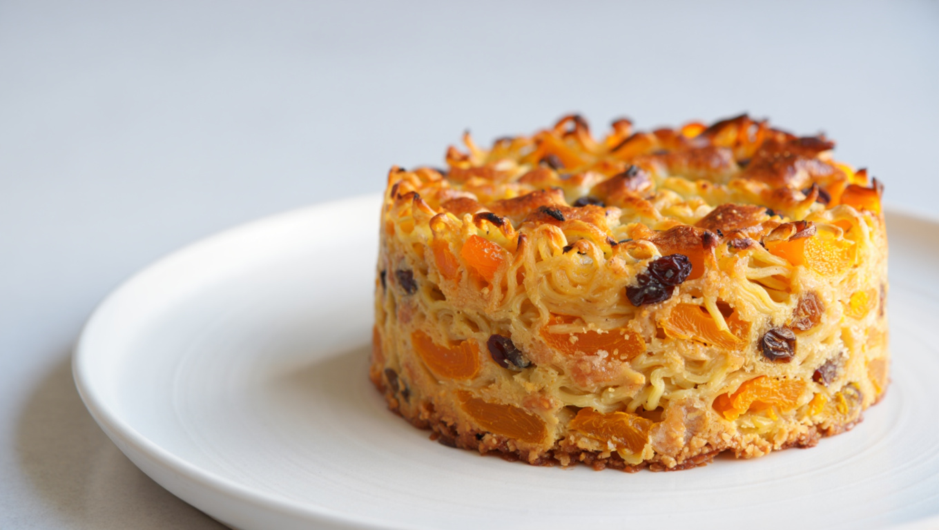 Sweet Apricot Noodle Kugel