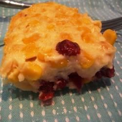 Sweet Corn Kugel with Cranberries