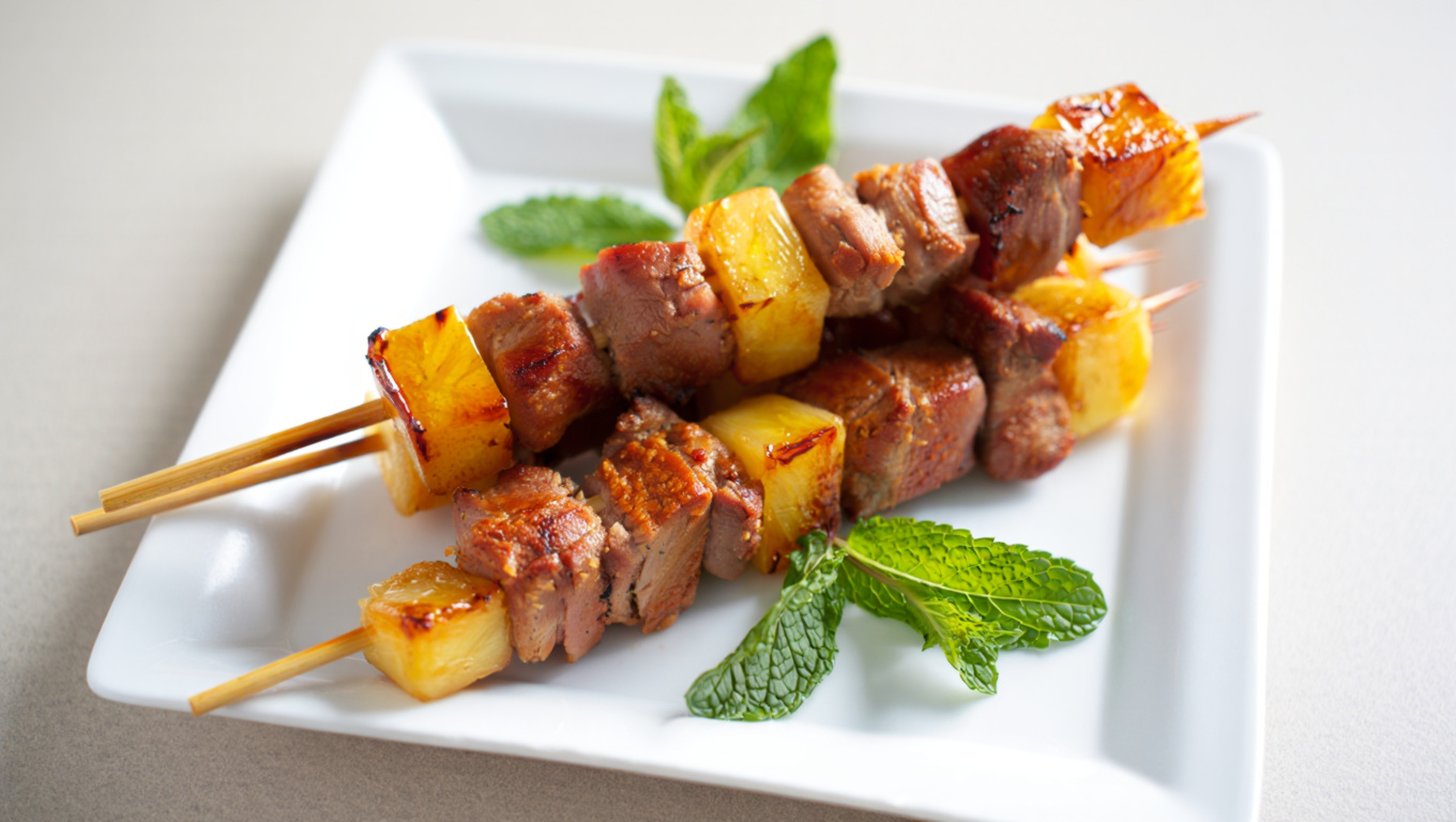 Sweet Pork and Pineapple Skewers
