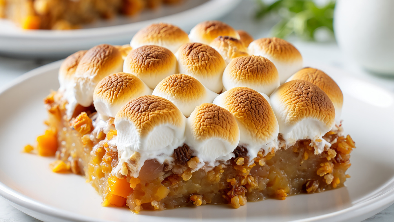 Sweet Potato Casserole with Marshmallow Topping