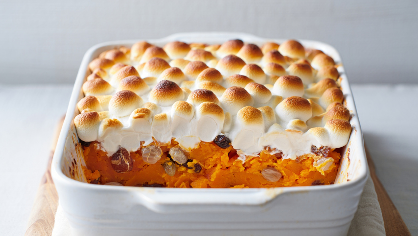 Sweet Potato Casserole with Raisins