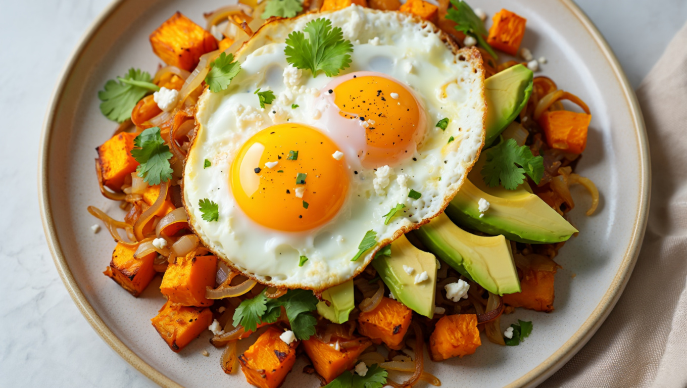 Sweet Potato Hash with Eggs