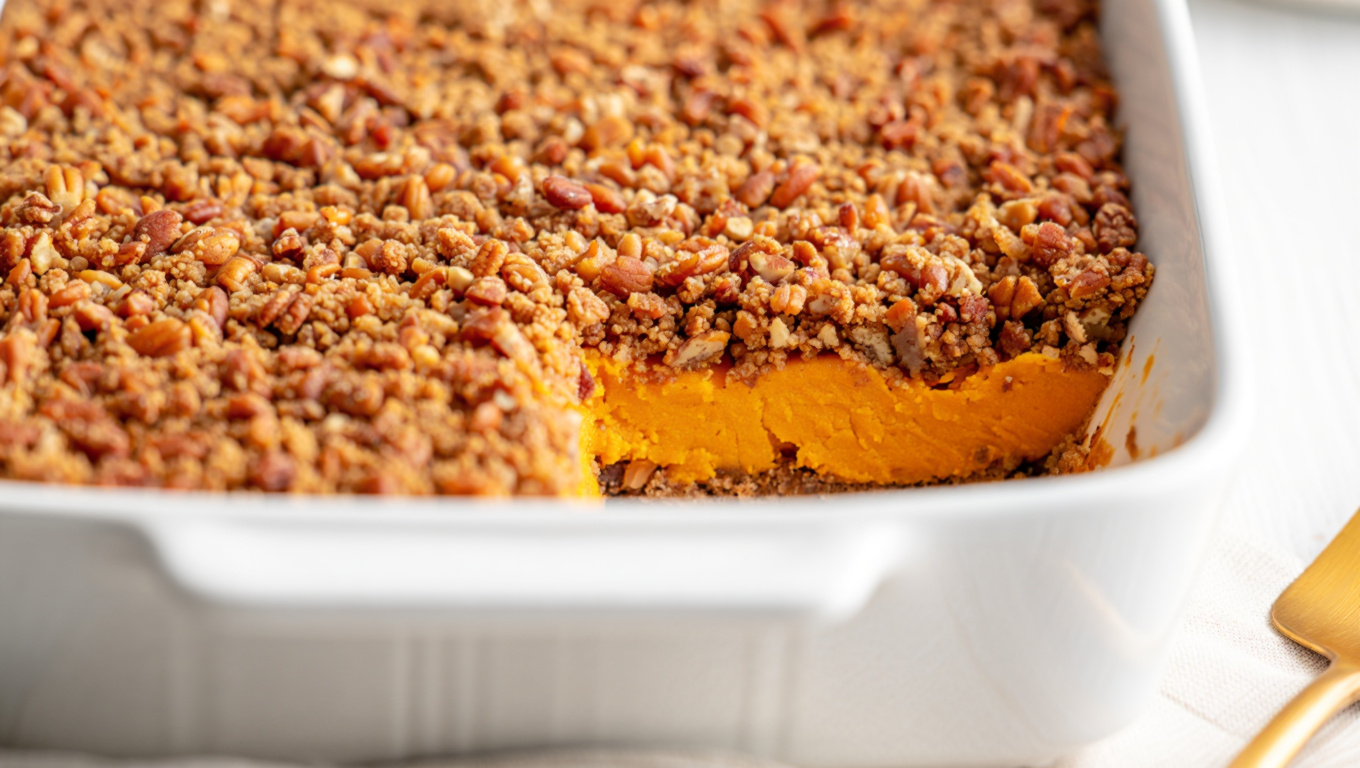 Sweet Potatoes with Praline Pecan Crust