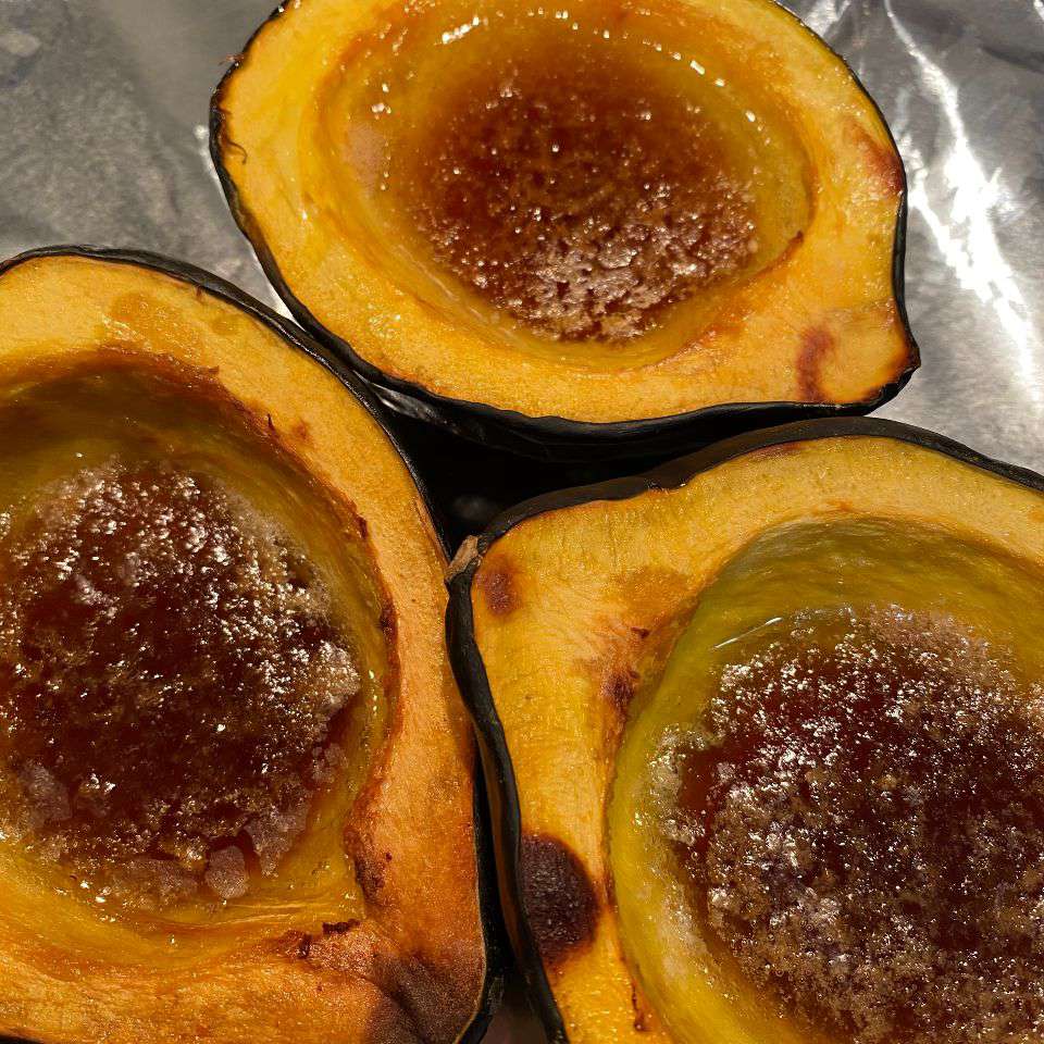 Sweet Roasted Acorn Squash with Brown Sugar