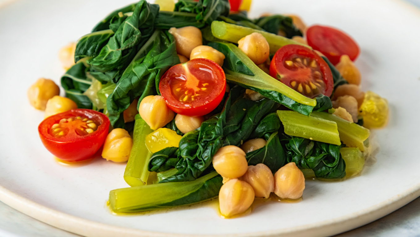 Swiss Chard with Chickpeas and Tomatoes