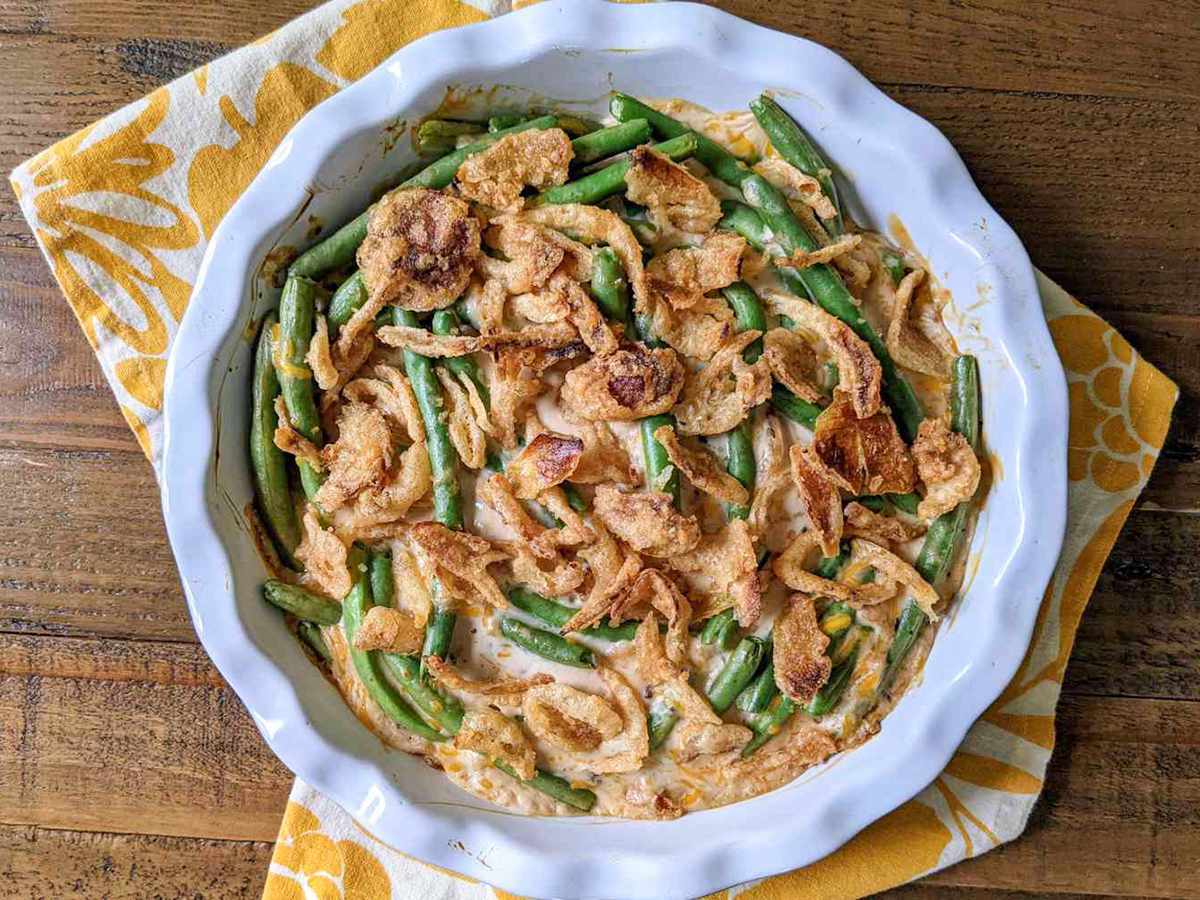 Swiss Green Bean Casserole with Frozen Beans