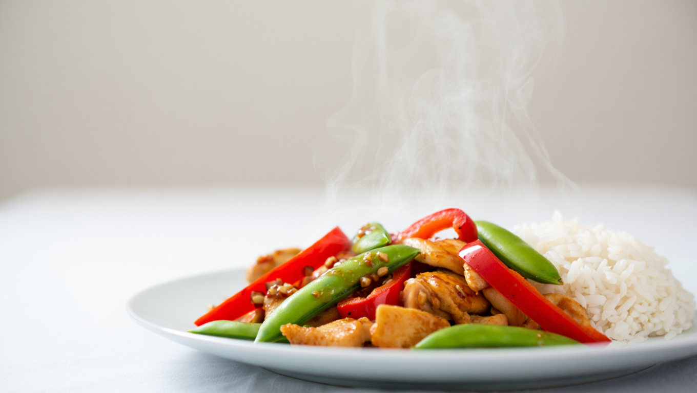 Szechuan Chicken and Veggies with Rice