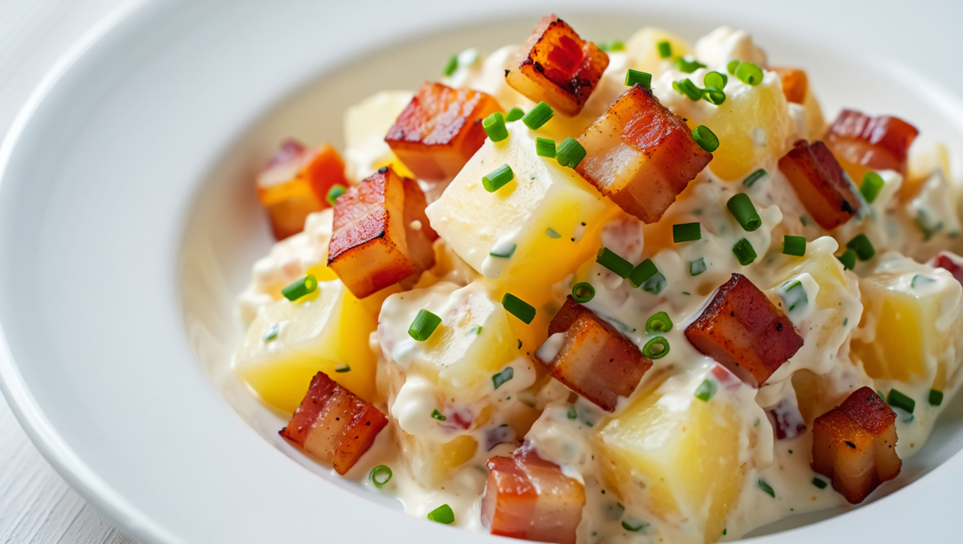 Tangy German-Style Potato Salad with Bacon