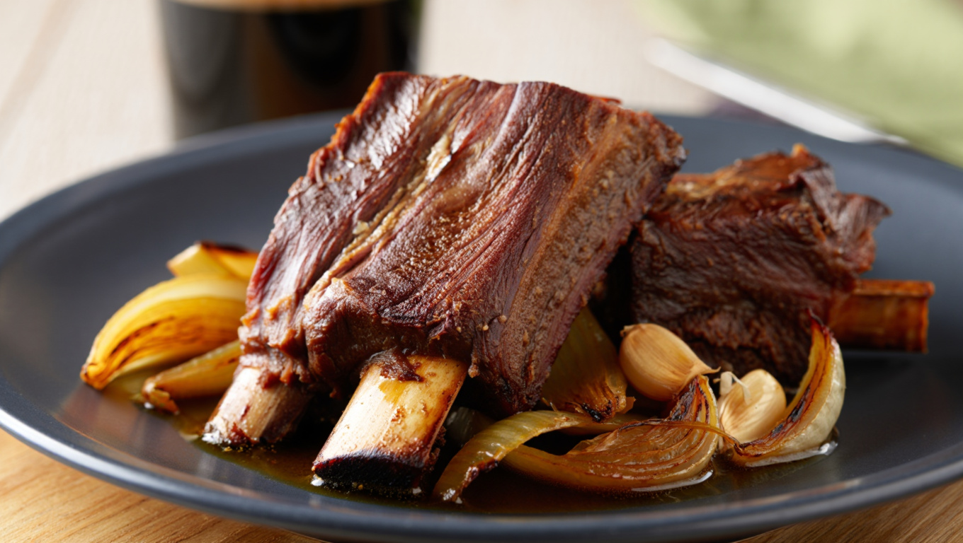 Tender Beer-Braised Beef Ribs