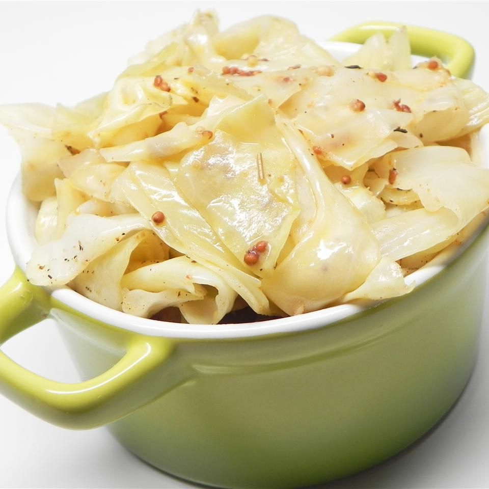 Tender Beer-Braised Cabbage with Mustard and Thyme